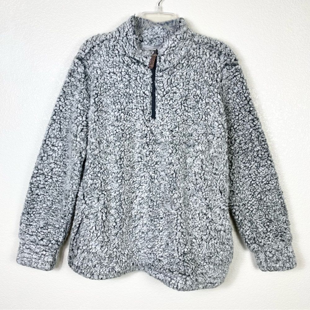 Weatherproof Grey Faux Sherpa Teddy Pullover Jacket